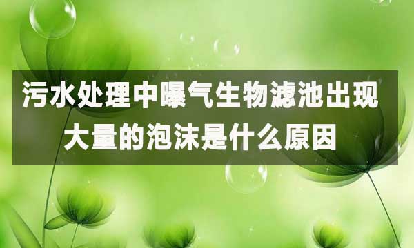 污水處理中曝氣生物濾池出現(xiàn)了大量的泡沫是什么原因？
